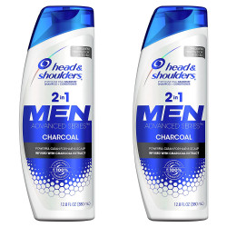 Head And Shoulders Shampoo And Conditioner 2 In 1, Anti Dandruff Treatment And Scalp Care, Charcoal For Men, 12.8 Fl Oz, Twin Pack