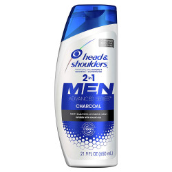 Head and Shoulders Shampoo and Conditioner 2 in 1, Anti Dandruff Treatment and Scalp Care, Charcoal for Men, 12.8 fl oz, Twin Pack