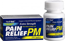 Health A2Z, Extra Strength Pain Relief PM,24 Tablets, Comparte to Tylenol PM Active Ingredient
