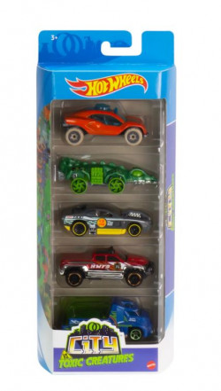 Hot Wheels 5-Car Pack Of 1:64 Scale Vehicles For Kids & Collectors