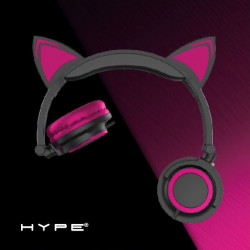 Hype Wired LED Cat Ear Headphones With 3.5mm Jack Plug