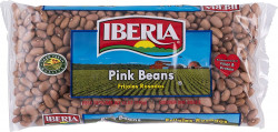 Iberia Pink Beans, 12 Oz Individually Portioned Dry Pink Beans Bags, Pale Brownish-Pink Beans, Rich In Fiber, Iron, & Vitamin B