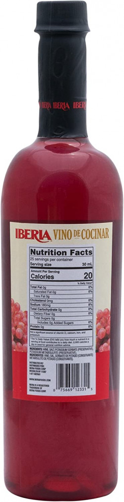 Iberia Red Cooking Wine 25.4 fl. oz., Exclusively for Cooking, Full-Strength Wine That Enhance the Flavor of Almost Any Dish