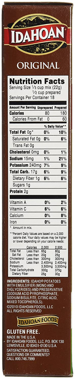 Idahoan Mashed Potatoes, Original, 13.75 oz
