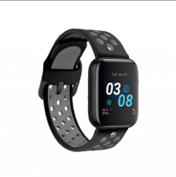 ITouch Air 3 Touchscreen Smartwatch Fitness Tracker, 44mm - Black Case With Black/Gray Perforated Strap