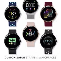 iTouch Sport 3 Touchscreen Smartwatch, 45mm - Black Case with Black Mesh Strap