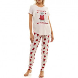 Jaclyn Women's And Women's Plus Dog Valentine SS And Jogger Sleep Set, 2pc.