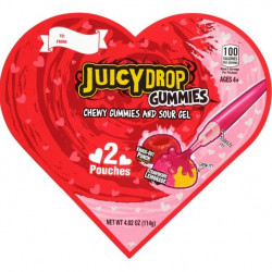 Juicy Drop Gummies Valentine Heart Candy Lollipop Box Card