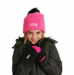 Justice Girls Beanie With Pom And Gloves, 2-Piece Cold Weather Set, One Size