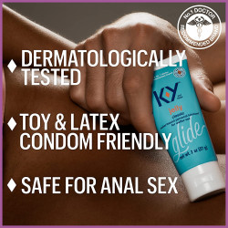 K-Y Jelly Lube, Personal Lubricant, Water-Based Formula, Safe to Use with Latex Condoms, For Men, Women and Couples, 4 FL OZ