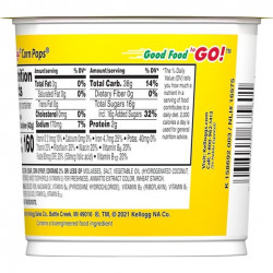 Kellogg's Corn Pops Cold Breakfast Cereal Cup, Original, 1.5 Oz, Cup