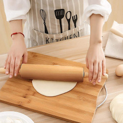 Koulang Classic Wood Rolling Pin - 18 Inch Wood Rolling Pin With Handles Solid Wooden Roller Pin Baking Professional Dough Roller for Home Bakery Pizza Pastry Roti Pasta Bread Cookie Cook