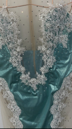 Lace & Pearls | Sequence Embellishment | Turquoise Dress | Large