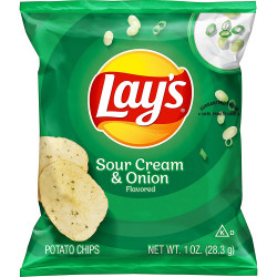 Lay's Sour Cream & Onion Flavored Potato Chips, 1 Ounce
