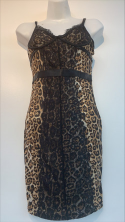 Leopard Print Bodycon Dress- Small