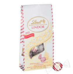 Lindt Lindor White Chocolate Peppermint Chocolate Candy Truffles, 8.5 Oz Bag