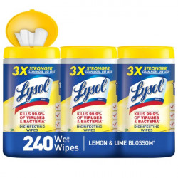 Lysol Disinfecting Wipes, Lemon & Lime Blossom,  240ct (3X80ct)