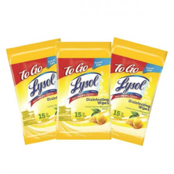 Lysol Lemon And Lime Blossom To-Go Flatpack (15 Ct.) Disinfecting Wipes (Pack Of 3)