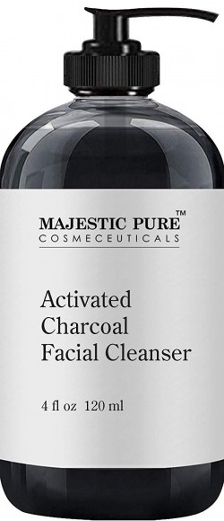Majestic Pure Charcoal Facial Cleanser - Detoxifying, Deep Pore Cleansing, And Revitalizing - Oily, Dry & Sensitive Skin Face Cleanser With Natural Ingredients