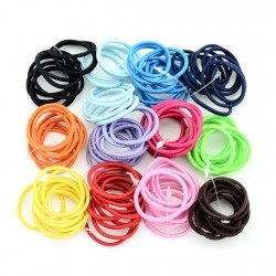 Zippem 100 Pcs/Set Kids Fashion Casual Cute Headwear Elastic Hair Ring Hair Rope Elastics & Ties