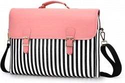 Laptop Bag 13.3 Inch - For Women Shoulder Messenger- Laptop Computer Case (Stripe Pink)