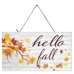 Hello Fall Autumn Decor Wood Sign