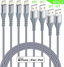 Lightning Cable IPhone Charger | 4Pack (6ft 6ft 3ft 3ft)