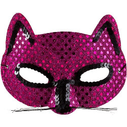 Pink Sequin Cat Face Mask