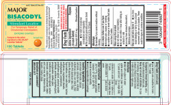 Major Bisacodyl Stimulant Laxative, 100 Enteric Coated Tablets