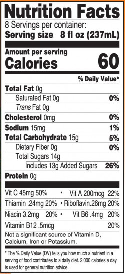 MANGO PEACH FRUIT & VEGETABLE JUICE