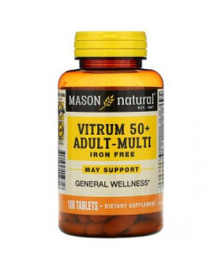Mason Natural Vitrum 50+ Adult-Multi Iron Free 100 Tablets
