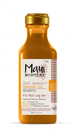 Maui Moisture Curl Quench + Coconut Oil Curl-Defining Anti-Frizz Shampoo To Hydrate And Detangle Tight Curly Hair, Softening Shampoo, Vegan, Silicone & Paraben-Free, 13 Fl Oz