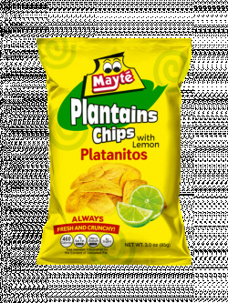 Mayte Plantain Chips with Lemon - 3 oz / 85g- 10 Pack