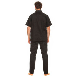 Mens Black Set short sleeve Shirt With Pocket & Pant Sizes S to XL