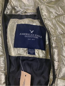 Metallic Gold American Eagle Outfitters Puffer Jacket- Small