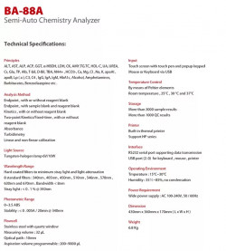 Mindray BA-88A Semi-auto Chemistry Analyzer/BA88A Biochemistry Analyzer