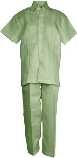 Mojito Kids Conjunto de camisa y pantalón Guayabera de lino para niños