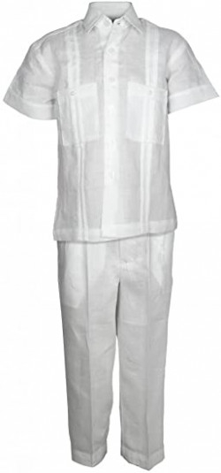 Mojito Kids Conjunto de camisa y pantalón Guayabera de lino para niños