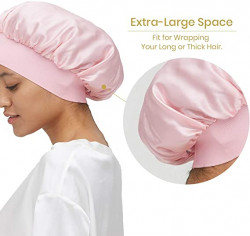 Mommesilk 100% Mulberry Silk Night  Sleep Cap Bonnet for Hair Loss Women Sleeping Hat for Sleep, Hair Loss, Hair Protection, Head Cover
