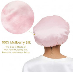 Mommesilk 100% Mulberry Silk Night  Sleep Cap Bonnet for Hair Loss Women Sleeping Hat for Sleep, Hair Loss, Hair Protection, Head Cover