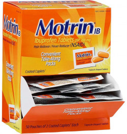 Motrin Ibuprofen Pain Relief Caplets Dispenser 50 Packets