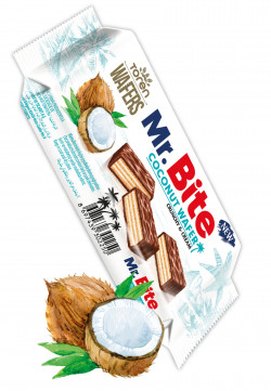 Mr.Bite Milk Chocolate Coated Wafers With Coconut Cream 38g