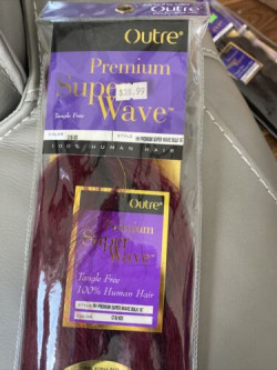 New Outre Premium Super Wave 100% HUMAN HAIR Color C1B 16”