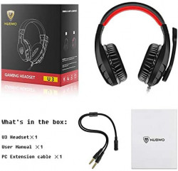 NUBWO U3 3.5mm Gaming Headset For PC, PS4, Laptop, Xbox One, Mac, IPad, Nintendo Switch Games, Computer Game Gamer Over Ear Flexible Microphone Volume Control With Mic