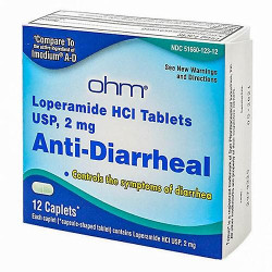 Ohm Anti Diarrheal Medicine 2mg Tablet Quantity 12 Caplets
