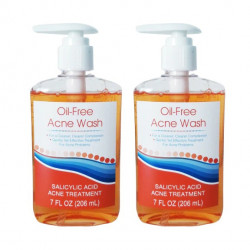 Oil Free Acne Face Wash (Acne Treatment) 7 Oz 206 Ml "2-PACK