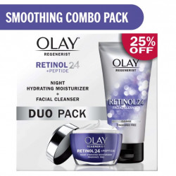 Olay Retinol 24 + Peptide Duo Pack, Smoothing Face Moisturizer & Face Wash, Skin Care Gift Set