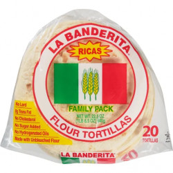 Ole Mexican La Banderita Tortilla| Soft Tortilla | Family Size | 20 Ea