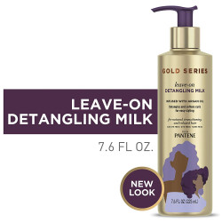 Pantene, Detangling Milk Hair Treatment, Sulfate Free, Pro-V Gold Series, for Natural and Curly Textured Hair, 7.6 fl oz