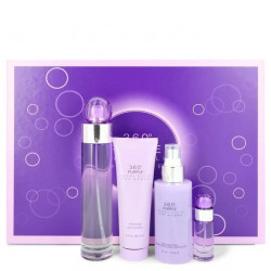 Perry Ellis 360 Purple 4 Pc Gift Set EDP 3.4 Oz 100 Ml Women